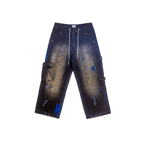 Pantalon Baggy Cargo Denim - AETHER MalAnge clothing