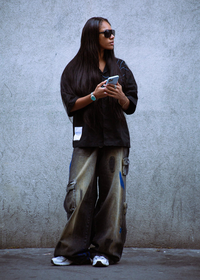 Pantalon Denim Cargo - AETHER MalAnge clothing