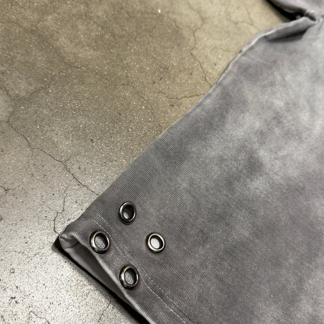 Tee-Shirt gris délavé à cordons et oeillets AETHER MalAnge clothing