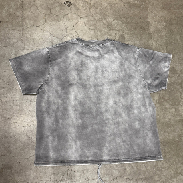 Tee-Shirt gris délavé à cordons - AETHER MalAnge clothing