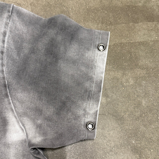 Tee-Shirt gris délavé à cordons et oeillets AETHER MalAnge clothing